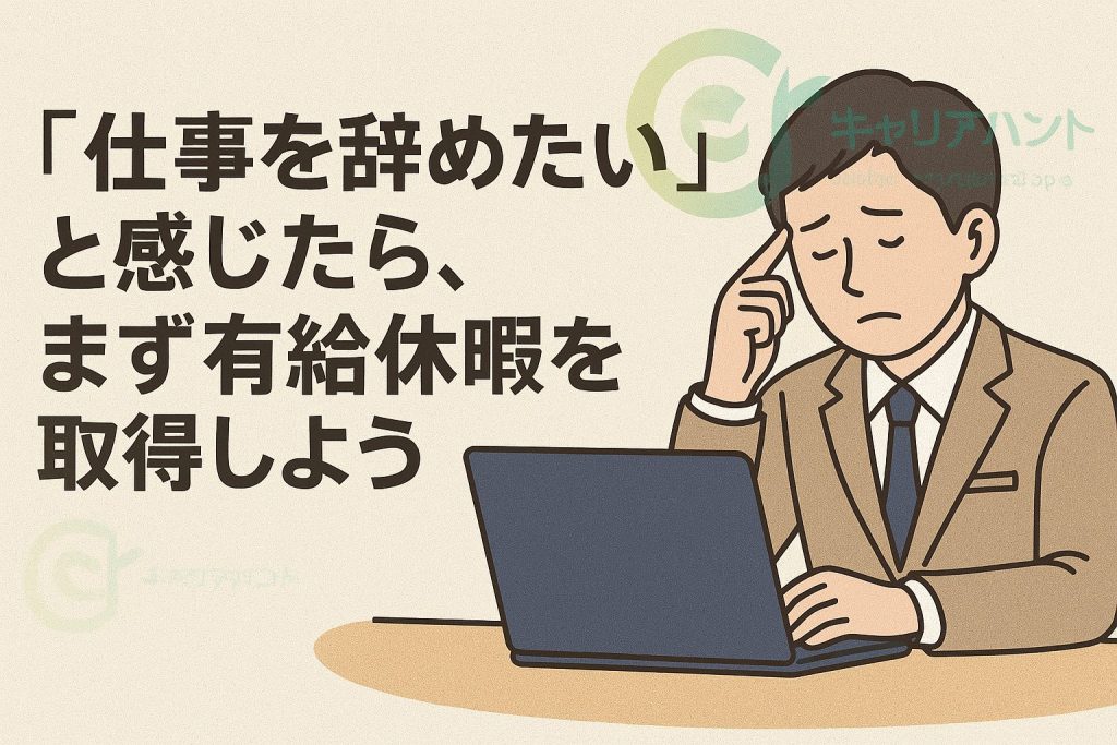 「仕事を辞めたい」と感じたら、まず有給休暇を取得しよう