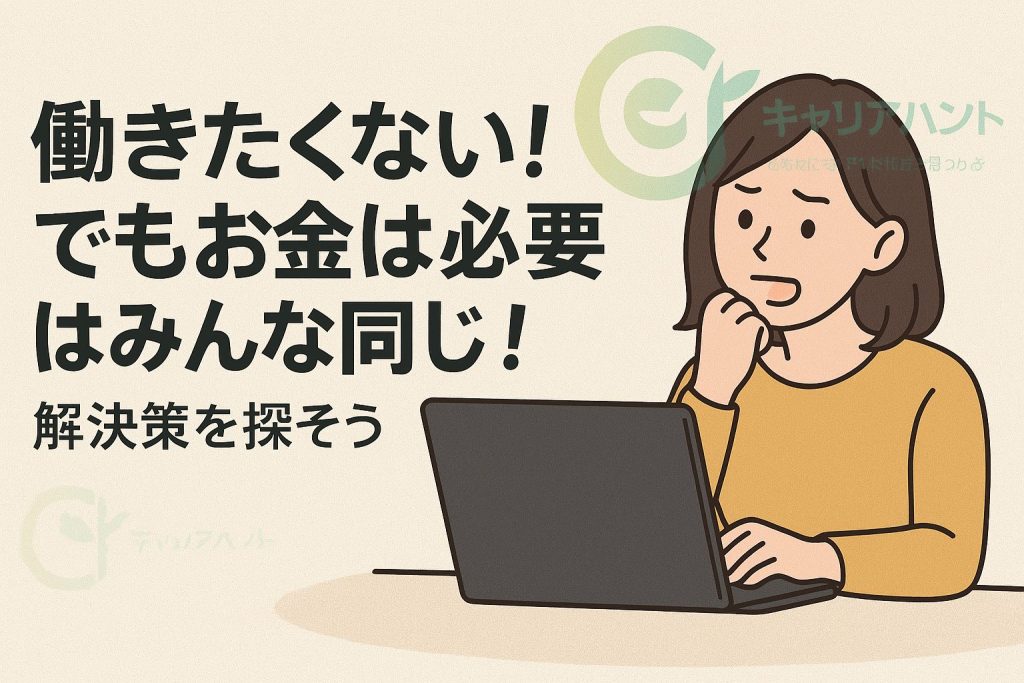 「働きたくないけどお金は必要」はみんな同じ!解決策を探そう