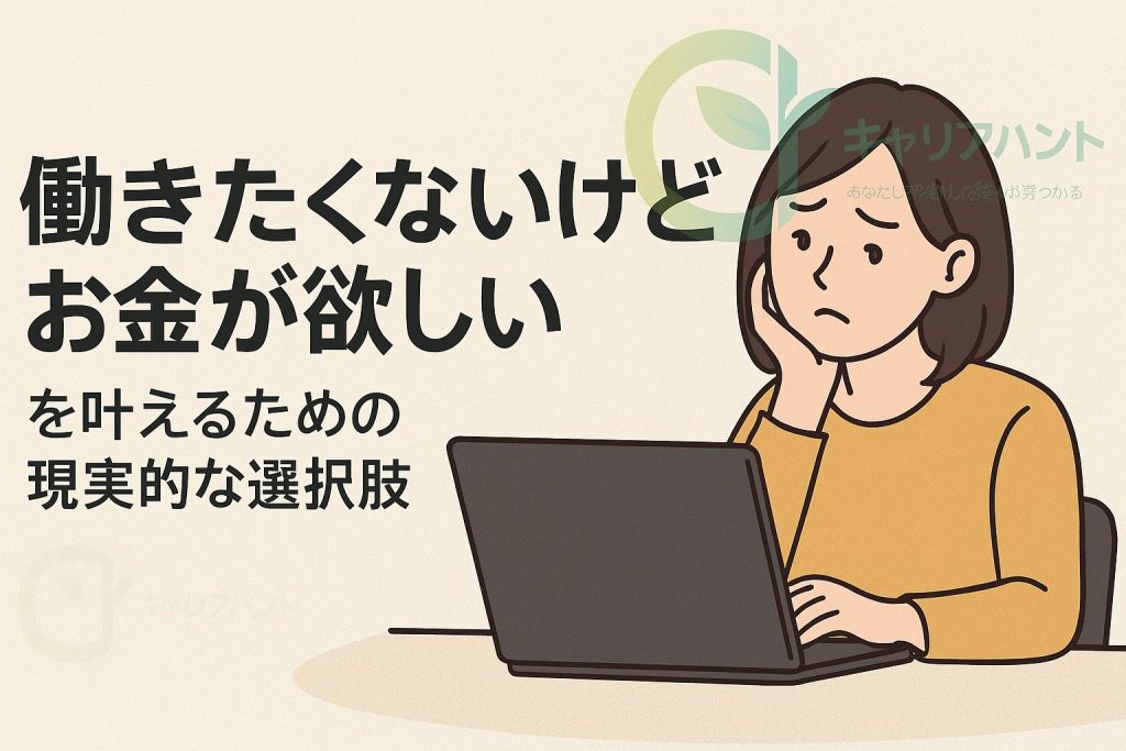 「働きたくないけどお金が欲しい」を叶えるための現実的な選択肢