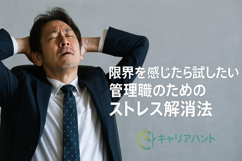 限界を感じたら試したい!管理職のためのストレス解消法